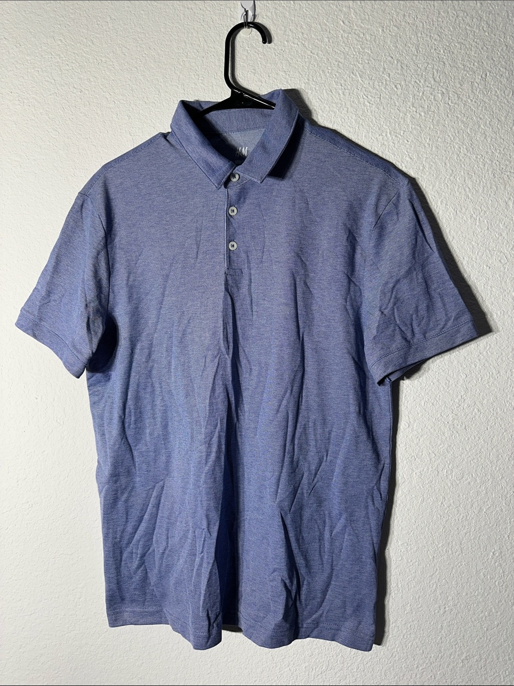 Brand New H&M Men’s Heathered Blue Polo COOLMAX